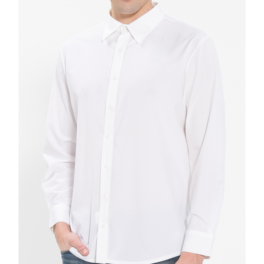 Y101TL 화이트 백색 남성 긴팔 단색 셔츠 와이셔츠