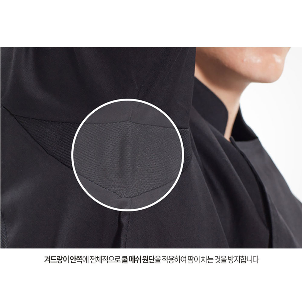 OT128 7부 기능성 TC32수 주방조리복 S-3XL 블랙 검정 롤업