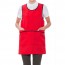 AT618 원피스형 폴리 앞치마 레드 빨강 손님용 주방 서빙 카페 홀 에이프런 유니폼