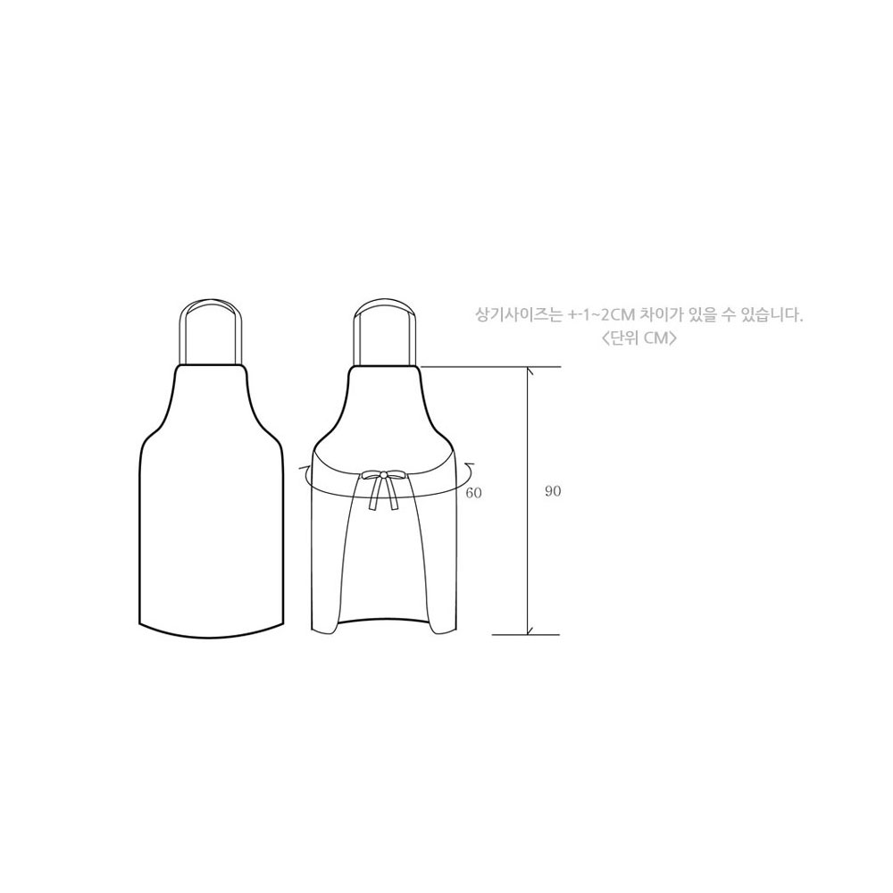 AT1018 목걸이형 양면 방수앞치마 중 우레탄 실버 식당 주방 음식점 식품 회사