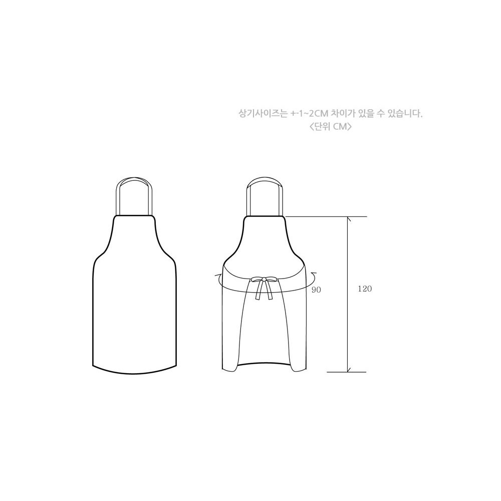 AT1007 목걸이형 양면 롱 방수앞치마 대 우레탄 핑크 분홍 식당 주방 식품 회사